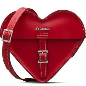 Heart shaped Dr Martens crossbody red bag.